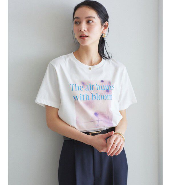 VIS「【接触冷感】フラワーフォト＆ロゴTシャツ」|Tシャツ・カットソー|