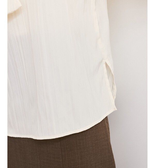 VIS「【2WAY】ビッグリボンハーフスリーブブラウス【洗える】」|シャツ・ブラウス|