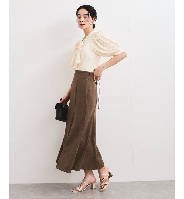 VIS「【2WAY】ビッグリボンハーフスリーブブラウス【洗える】」|シャツ・ブラウス|