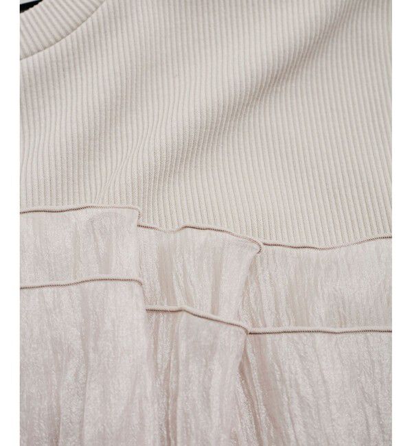 VIS「旬なレイヤードスタイルが叶う！ビスチェドッキングフレンチスリーブプルオーバー【洗える】」|Tシャツ・カットソー|