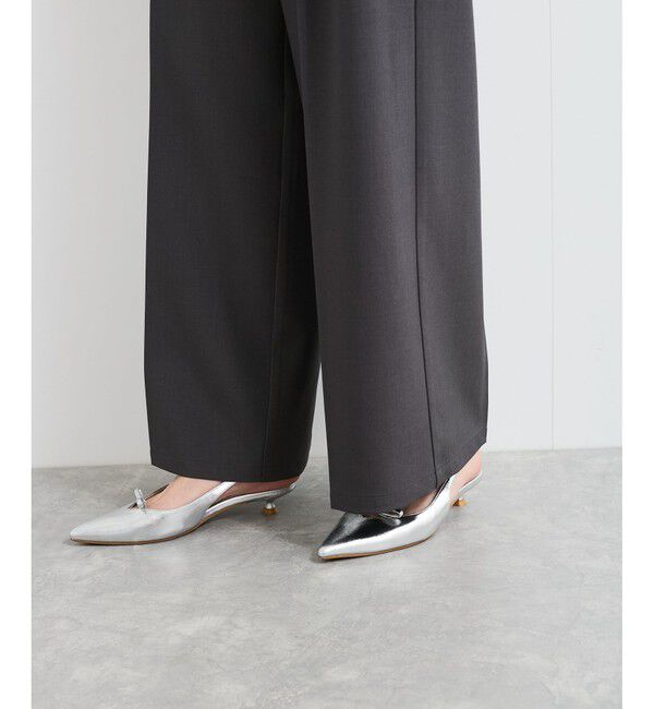 VIS「【新色追加】【防シワ/接触冷感】ベルトディテールタックワイドスラックスパンツ」|スラックス|