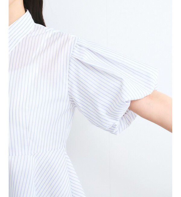 VIS「バルーンスリーブペプラムシャツ/通勤対応」|シャツ・ブラウス|