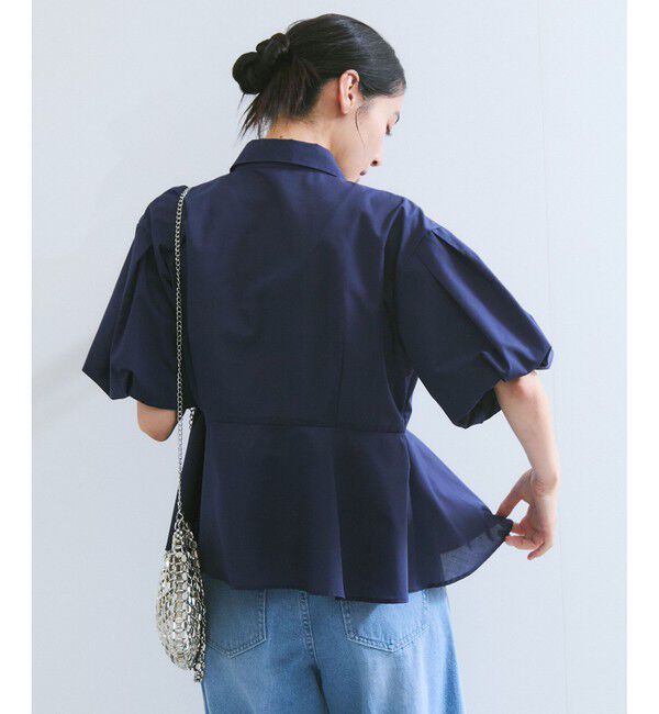 VIS「バルーンスリーブペプラムシャツ/通勤対応」|シャツ・ブラウス|