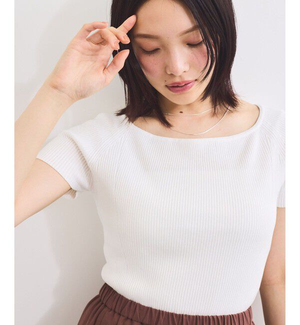 VIS「ワイドスクエアネックニット」|ニット・セーター|