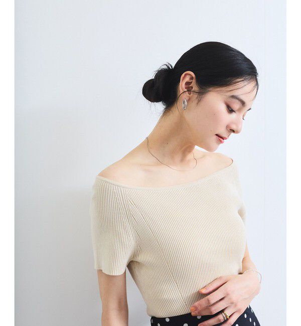 VIS「ワイドスクエアネックニット」|ニット・セーター|