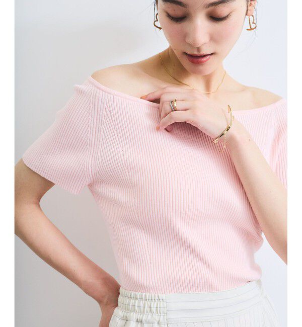 VIS「ワイドスクエアネックニット」|ニット・セーター|ピンク(63)