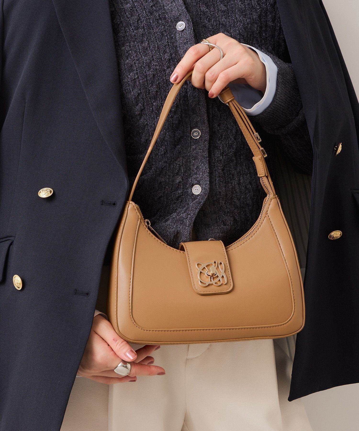 VIS「【180℃美人見え】ハンドルリボンワンショルダーバッグ」|ショルダー・メッセンジャー|