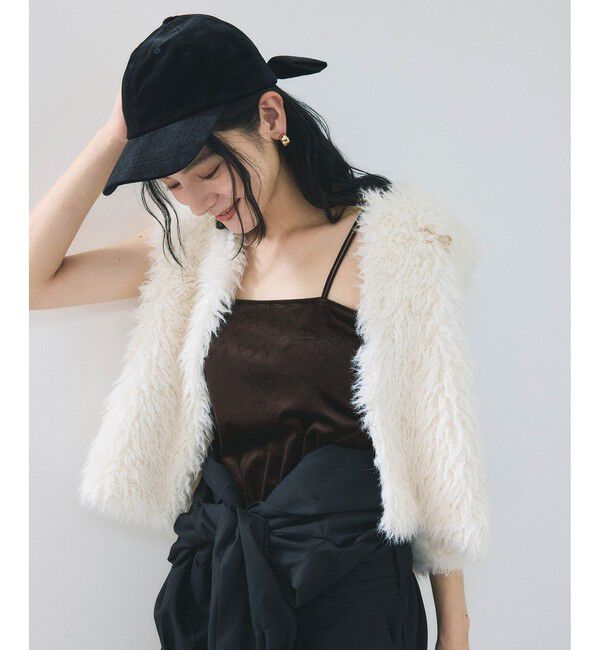 VIS「カップ付きベロアキャミソール」|キャミソール|