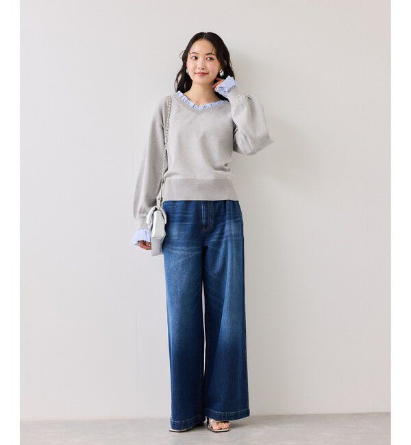 VIS「フリルドッキングニットプルオーバー」|ニット・セーター|