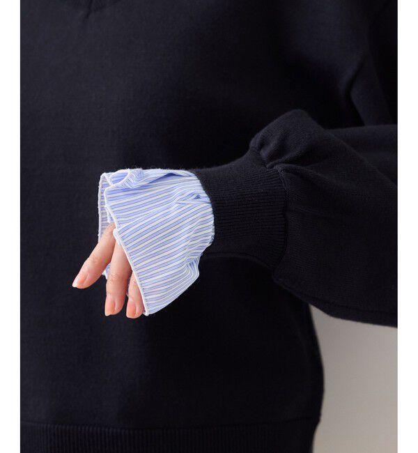 VIS「フリルドッキングニットプルオーバー」|ニット・セーター|