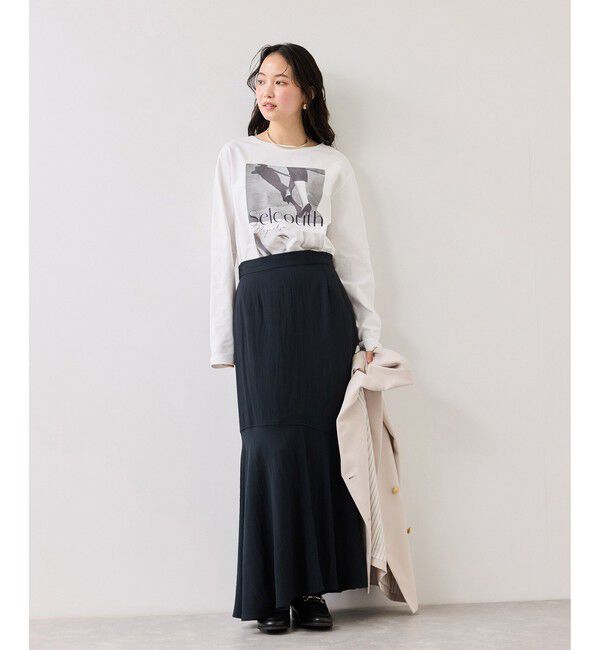 VIS「サテンツイルマーメイドスカート」|スカート|