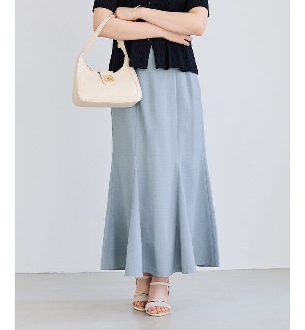 VIS「美easyリネンライクマーメイドスカート/イージーケア・接触冷感・セットアップ対応」|スカート|サックス(48)