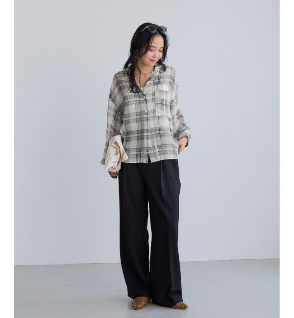 VIS「チェック＆シアーオーバーシャツ」|シャツ・ブラウス|