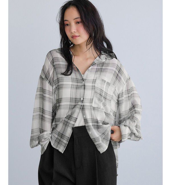 VIS「チェック＆シアーオーバーシャツ」|シャツ・ブラウス|