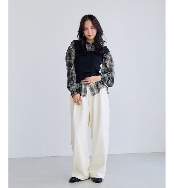 VIS「チェック＆シアーオーバーシャツ」|シャツ・ブラウス|