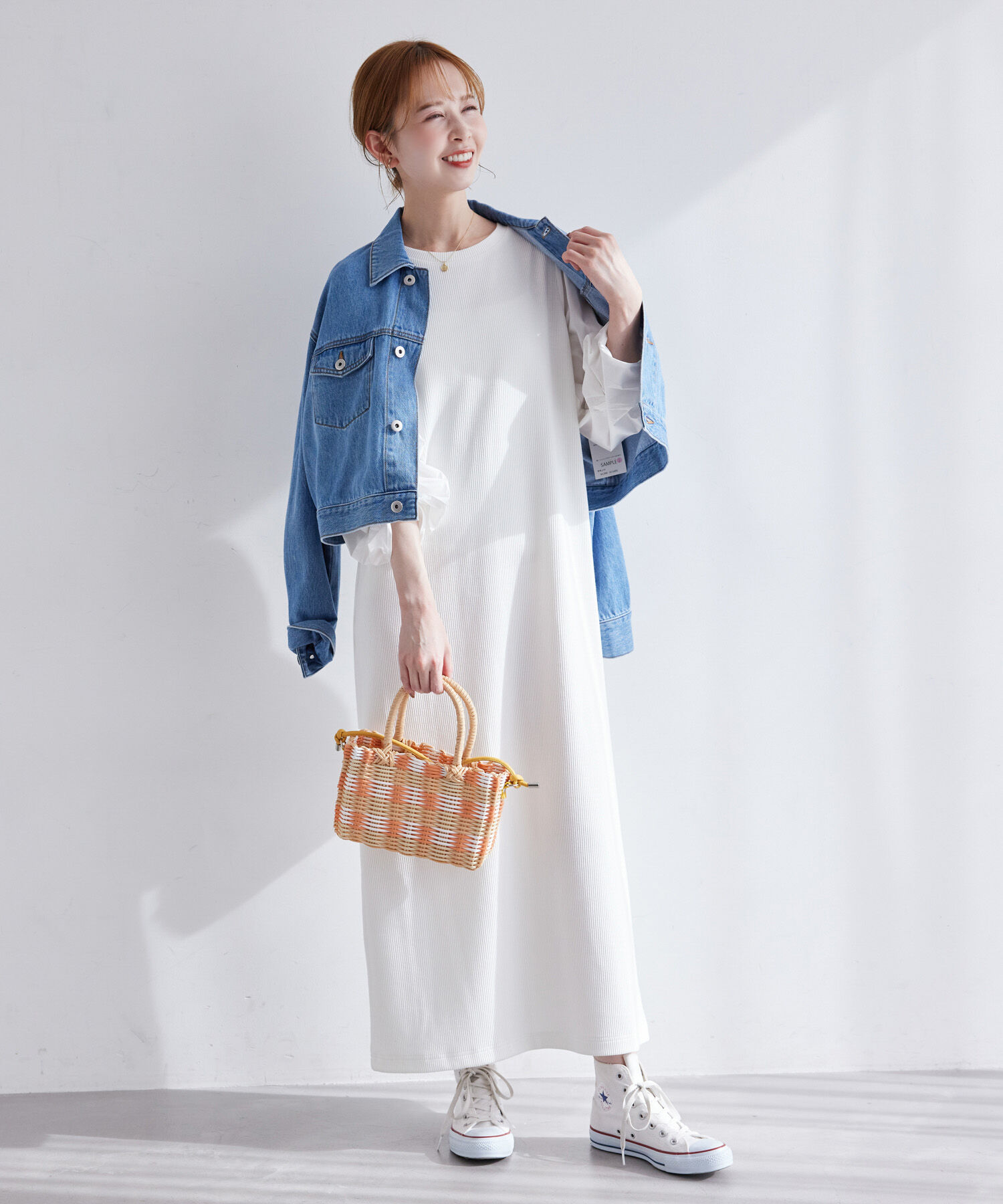 Rope&rsquo;Picnic「袖ディテールドッキングテレコワンピース」|ワンピース|