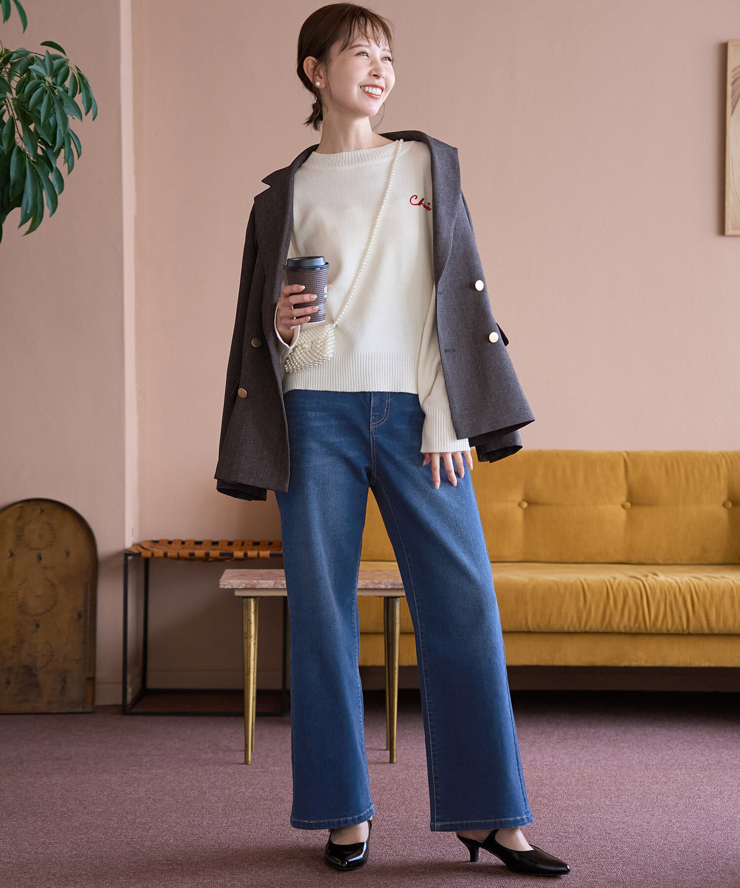 Rope&rsquo;Picnic「【ウエスト革命デニム】ウエストシェイプフレアデニムパンツ/新色追加」|デニム|