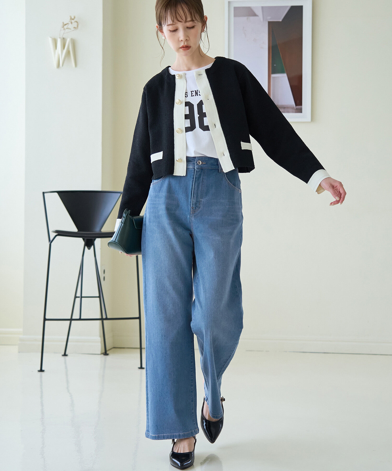 Rope&rsquo;Picnic「【ウエスト革命デニム】ウエストシェイプフレアデニムパンツ/新色追加」|デニム|