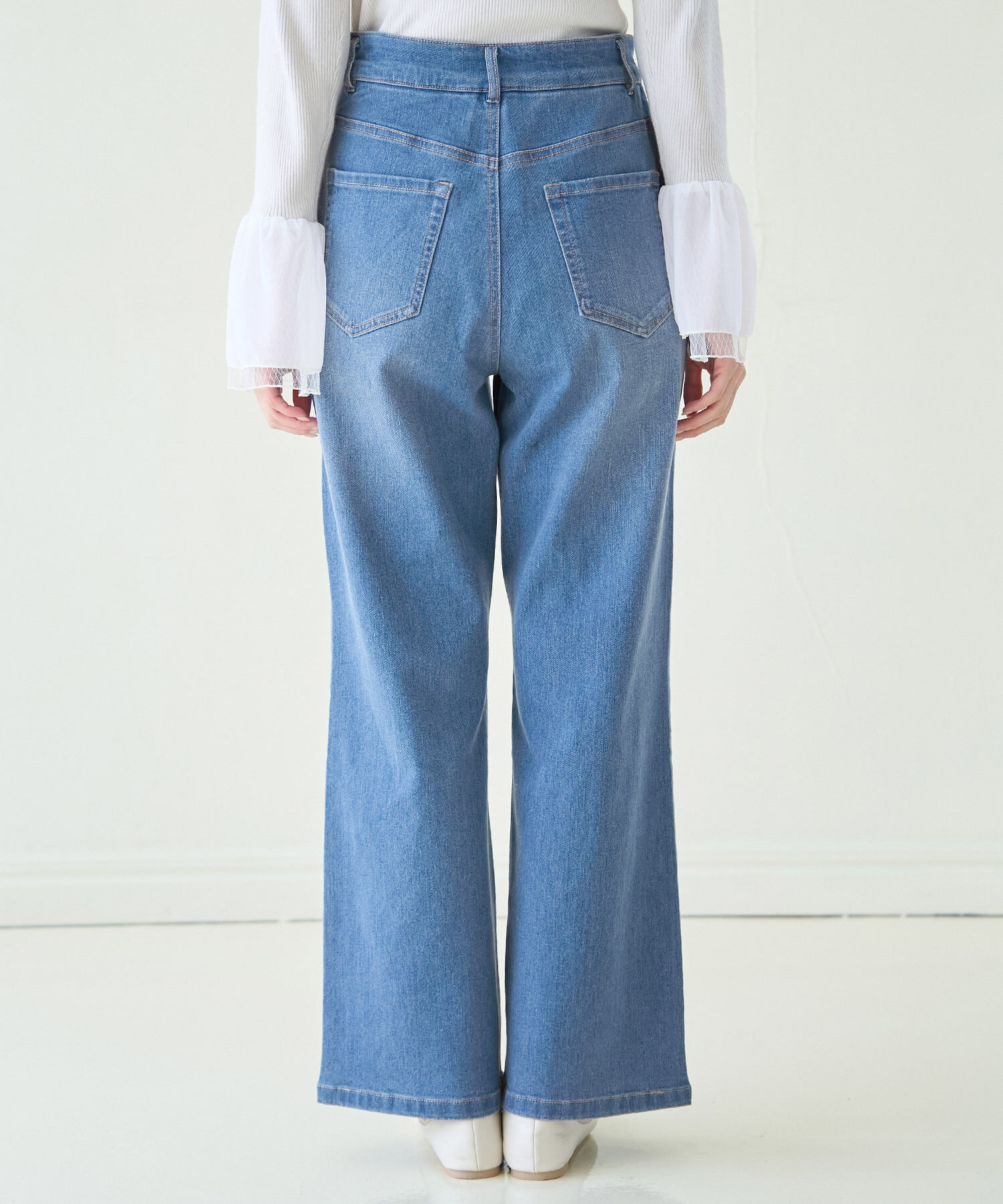 Rope&rsquo;Picnic「【ウエスト革命デニム】ウエストシェイプフレアデニムパンツ/新色追加」|デニム|