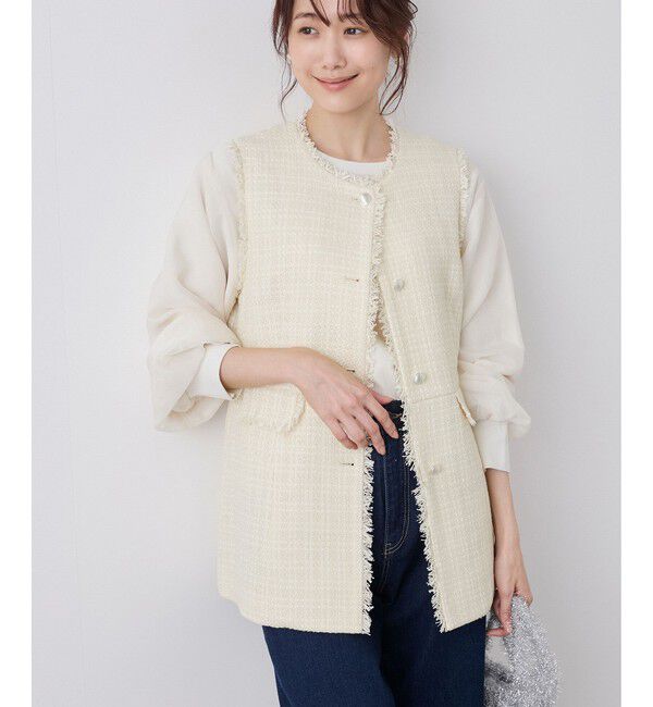 Rope&rsquo;Picnic「ツイードジレ ベスト」|ベスト・ジレ|