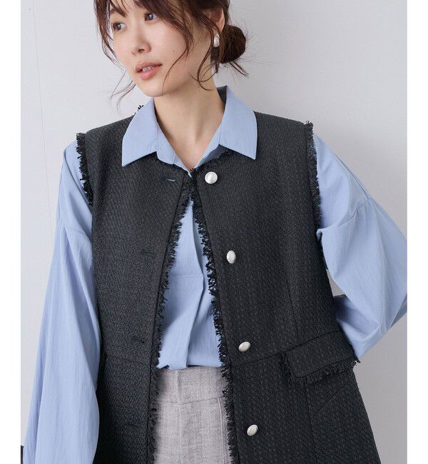 Rope&rsquo;Picnic「ツイードジレ ベスト」|ベスト・ジレ|ネイビー(40)
