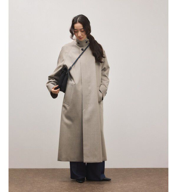 ADAM ET ROPE'「【サステナブル】バルマカーンマキシコート」|ステンカラーコート|