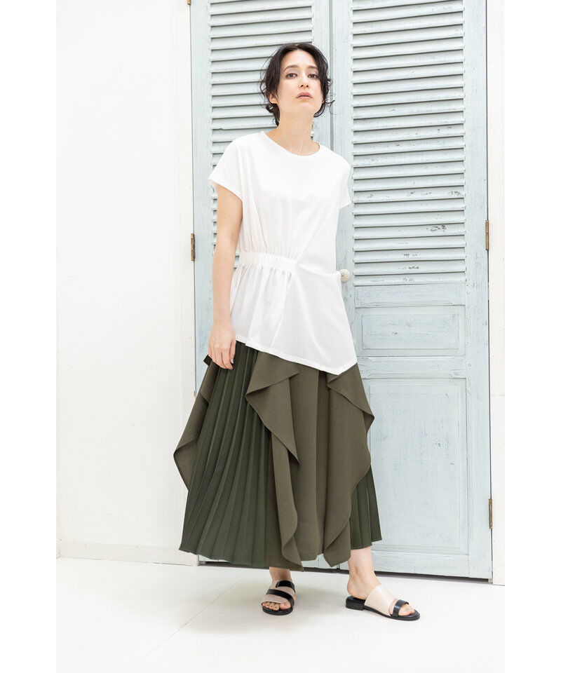  「プリーツ切替カスケードスカート」|スカート|