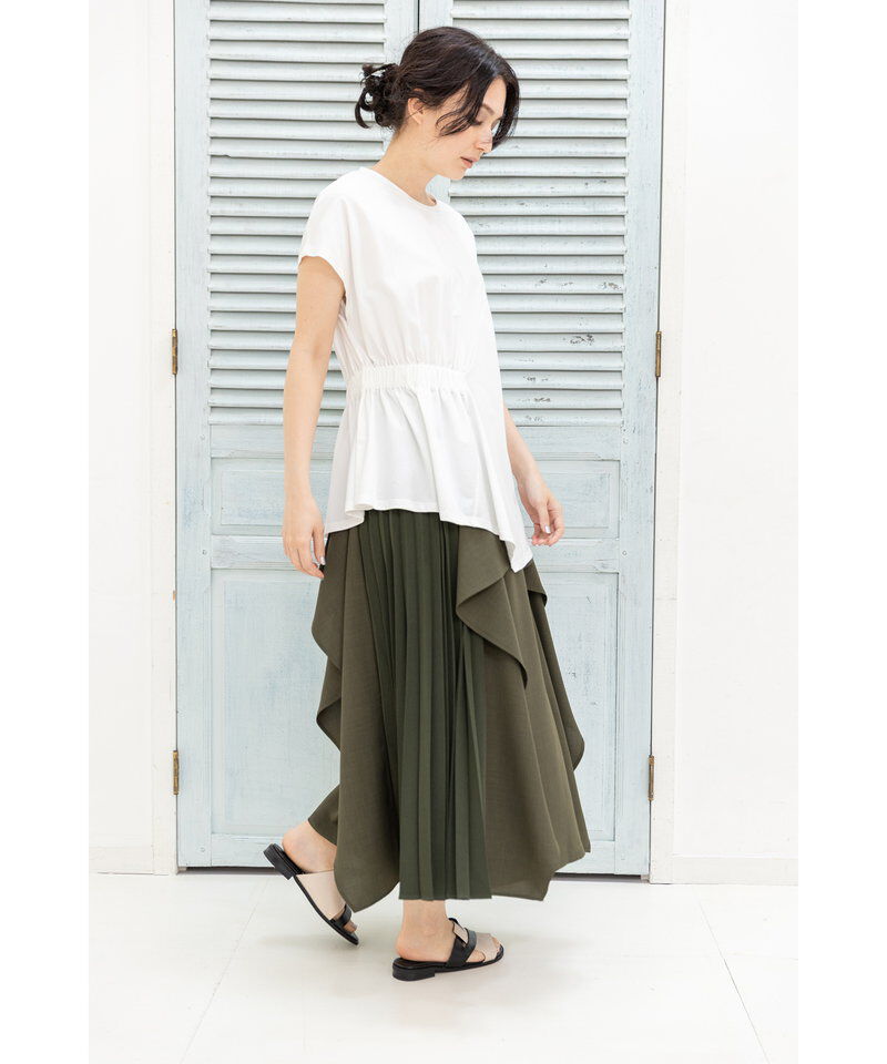  「プリーツ切替カスケードスカート」|スカート|