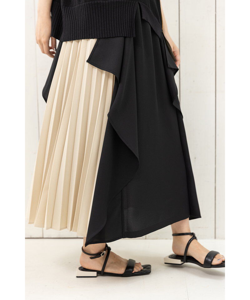  「プリーツ切替カスケードスカート」|スカート|