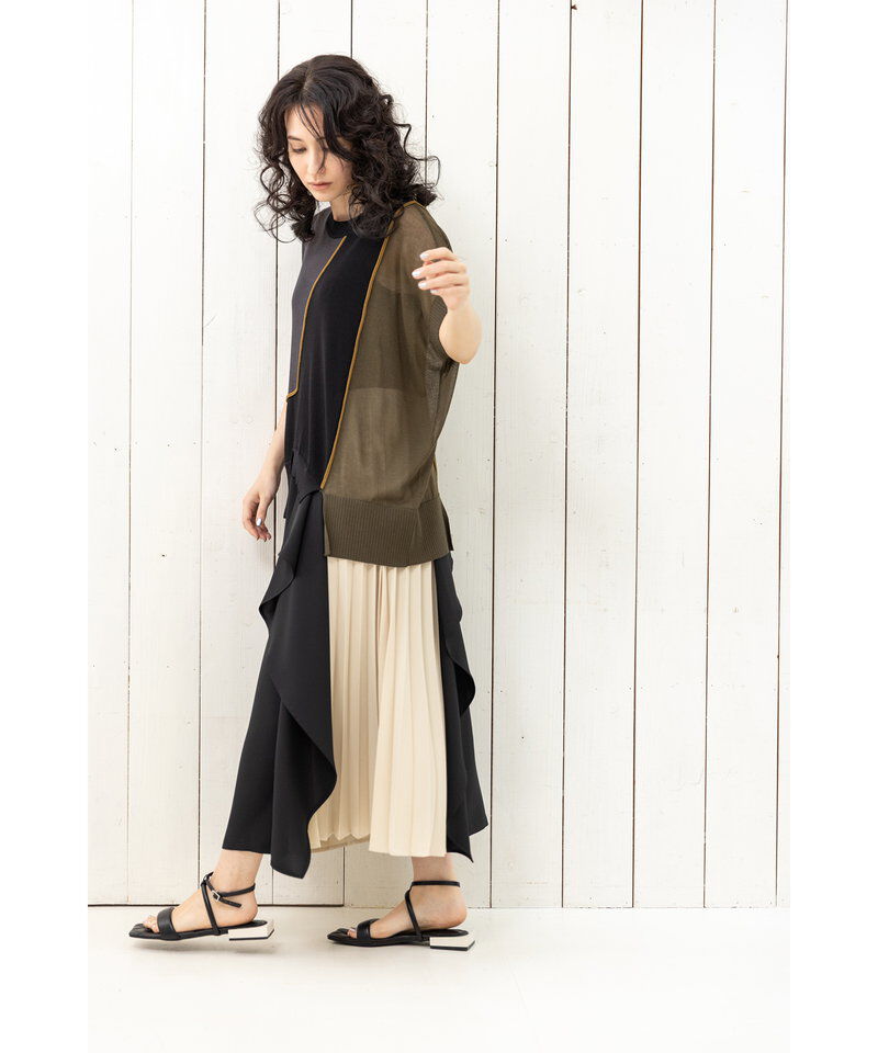  「プリーツ切替カスケードスカート」|スカート|