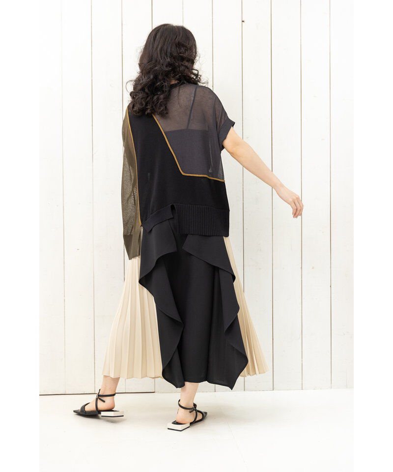  「プリーツ切替カスケードスカート」|スカート|