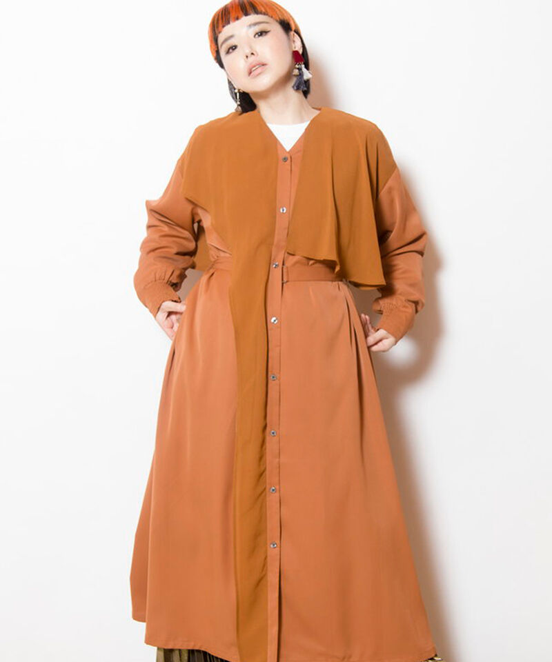  「シフォンレイヤードワンピース」|ワンピース|BROWN