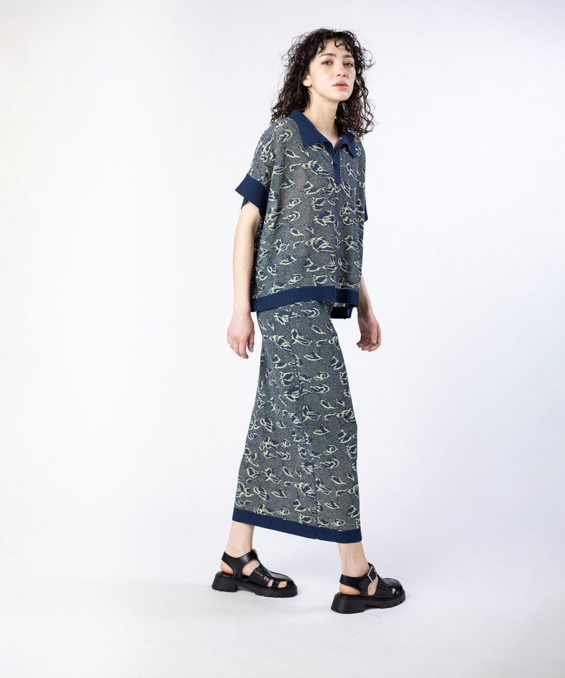  「スキッパージャガードニットプルオーバー」|ニット・セーター|