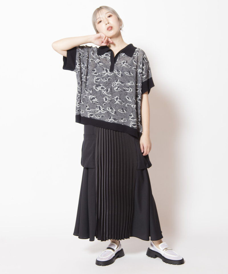  「スキッパージャガードニットプルオーバー」|ニット・セーター|