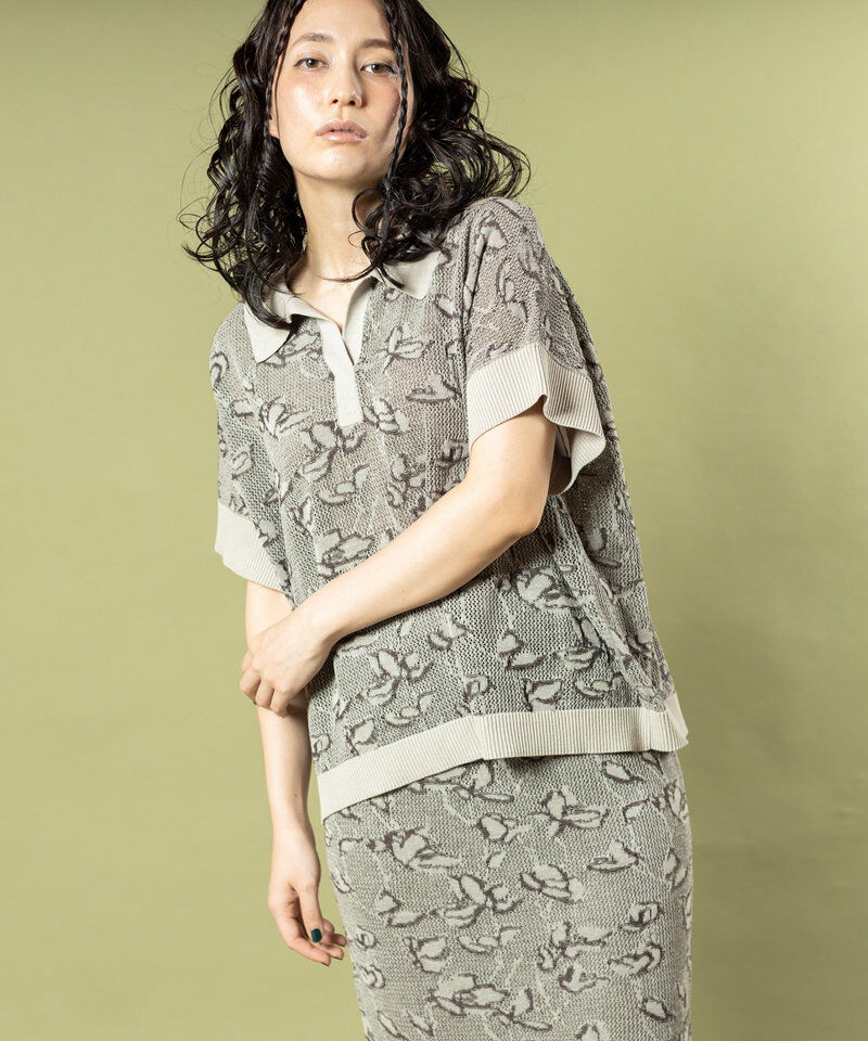  「スキッパージャガードニットプルオーバー」|ニット・セーター|