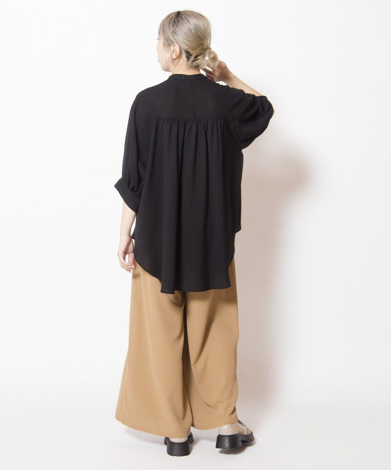  「変形ラグランギャザーブラウス」|シャツ・ブラウス|