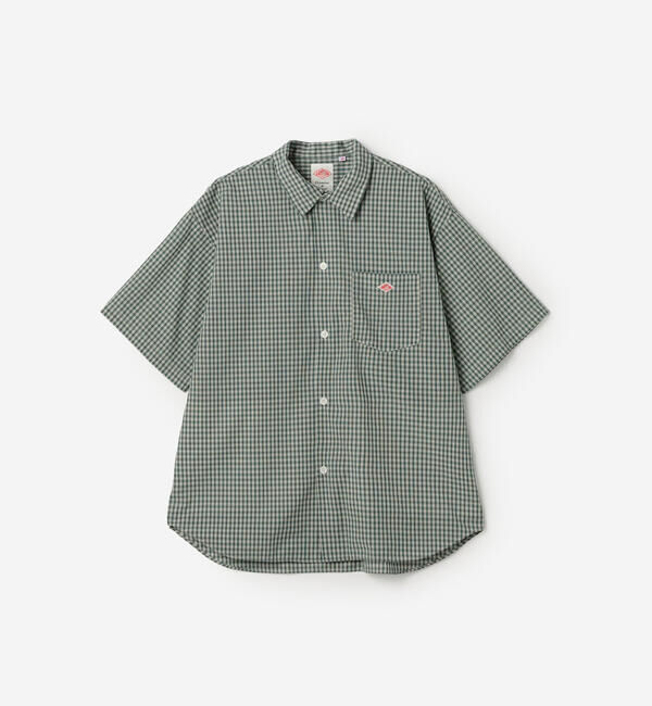 DANTON「DANTON | ボイルポプリン 半袖ワークシャツ MEN」|シャツ・ブラウス|GREEN系1