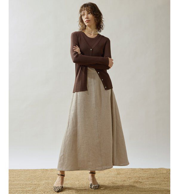 Drawing Numbers「【Drawing Numbers】ヘビーリネンフレアスカート」|スカート|