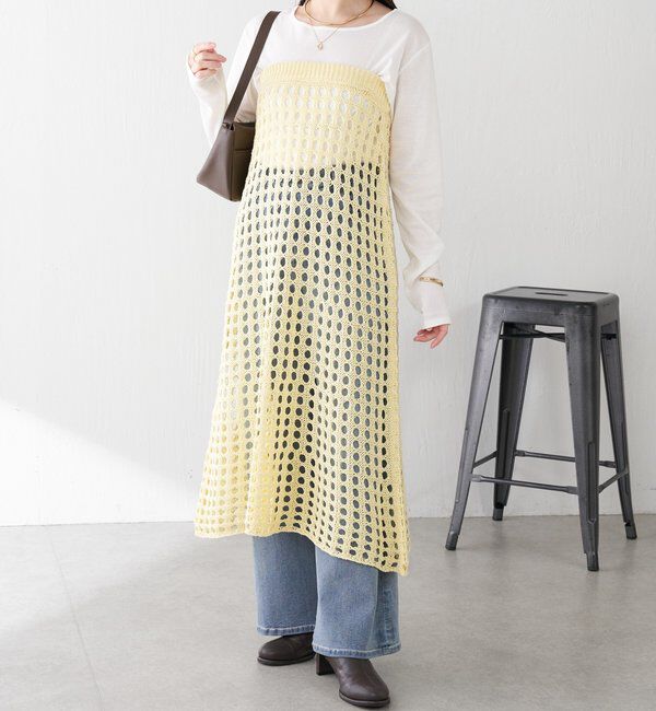  「【マルチに使える】透かし編みロングスカート」|スカート|