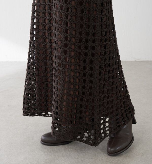  「【マルチに使える】透かし編みロングスカート」|スカート|