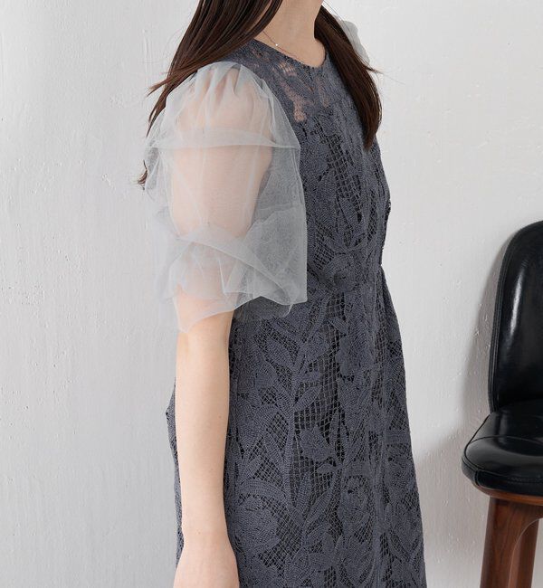  「グラフィカルリーフレースワンピース」|ワンピース|