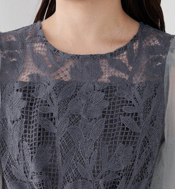  「グラフィカルリーフレースワンピース」|ワンピース|