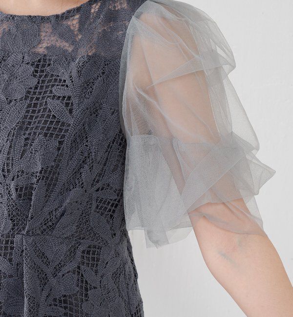  「グラフィカルリーフレースワンピース」|ワンピース|