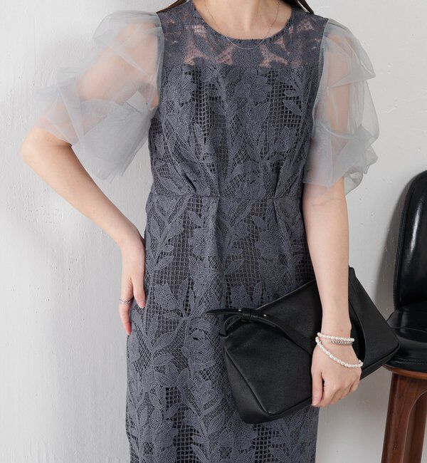  「グラフィカルリーフレースワンピース」|ワンピース|