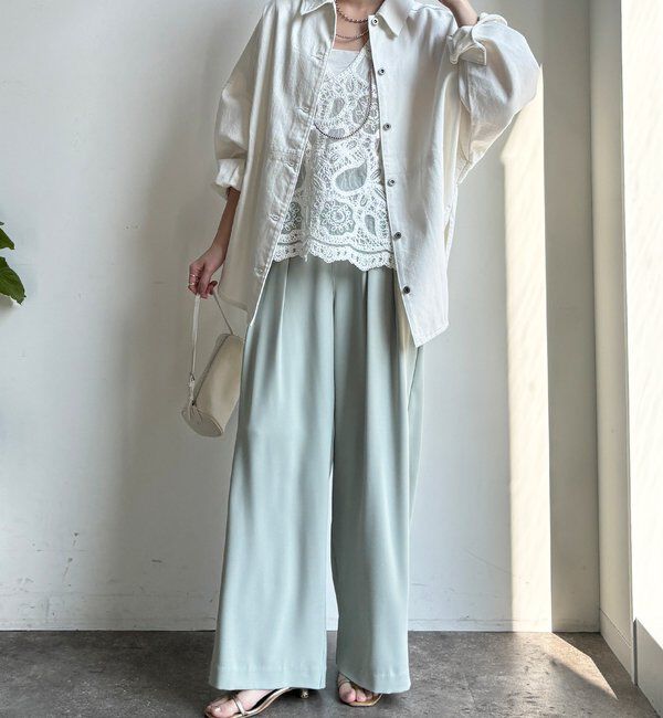  「【累計販売数3万枚突破/21色4サイズ展開！】タックワイドパンツ」|チノ|