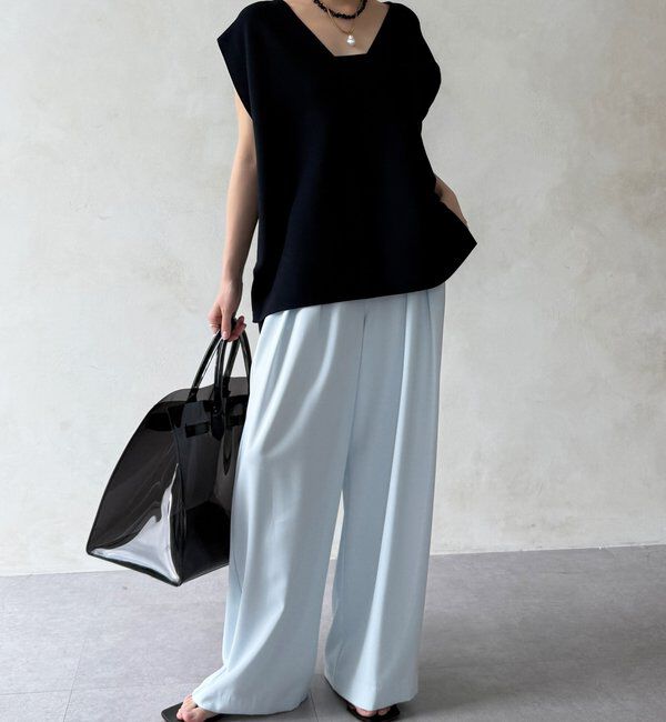  「【累計販売数3万枚突破/21色4サイズ展開！】タックワイドパンツ」|チノ|