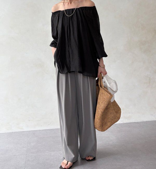  「【累計販売数3万枚突破/21色4サイズ展開！】タックワイドパンツ」|チノ|