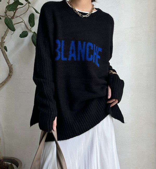  「BLANCHE プルオーバー」|ニット・セーター|ブラック