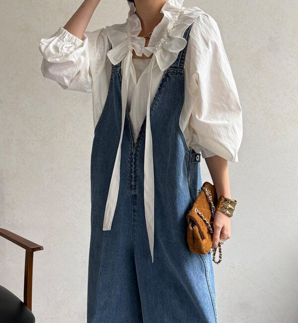  「【WEB限定】フリルカラーラグランブラウス」|シャツ・ブラウス|