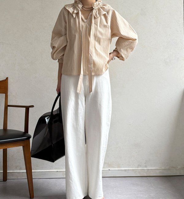  「【WEB限定】フリルカラーラグランブラウス」|シャツ・ブラウス|